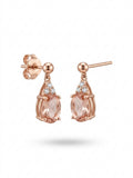 Morganite Blossom Drop Earrings – 14K Rose Gold Plated 925 Sterling Silver